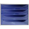 Exacompta 228610D Cassettiere, Grigio/Blu Trasparente, 34.8 x 28.4 x 23.4