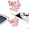 JNNJ Adesivi per Auto Farfalla Fiori, Adesivi Impermeabile Vinyl Auto, Auto Decorazione Porta Parabrezza Posteriore Adesivi, Universale Esterni Accessori Decorativi per Camion Motociclette(Rosso)