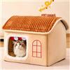 Bewinner Cuccia per cani portatile per interni, forniture per animali, cuccia per gatti comoda e calda per interni, casa per animali domestici da interno rimovibile con morbido sushi per cani e gatti (L
