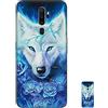 Cover Mixroom Per OPPO A5 2020: Custodia Silicone Morbida Con Fantasia Fiori E Farfalle E Strass