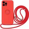 Rokmym Cover per iPhone 13 con cordino in silicone con anello rotante a 360 gradi per iPhone 13 TPU Bumper Cover Cover [Cordino regolabile Lunghezza catena] Custodia per iPhone 13