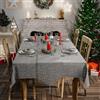 Emma Barclay Merry Xmas - Set da tavola natalizio da 10 pezzi, colore argento (tovaglia 60 x 84 cm, runner da tavola 13 x 90 e 8 tovaglioli)