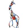 GILDE Grande statuetta decorativa giraffa XL, scultura in metallo, realizzata a mano e dipinta a mano, regalo decorativo, multicolore, altezza 64 cm
