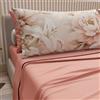 PETTI Artigiani Italiani - Lenzuola in Cotone con Federe in Stampa Digitale, Lenzuolo Una Piazza e Mezza Francese, Completo Letto Fantasia Floreale 26 Salmone, 100% Made in Italy