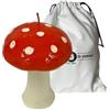Cereria Di Giorgio - Candela a Forma di Fungo con Sacchetto - Colore Rosso con Pois Bianchi - Larghezza 5 cm Altezza 12 cm - Autunno - Idea regalo - Artigianale