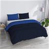 Italian Bed Linen Copripiumino Matrimoniale, Tinta Unita Double Face, Parure Copripiumino VERA, con Sacco Piumone 250x200cm + coppia federe 50x80cm BLU/ROYAL