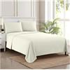 Sweet Home Collection 1800 Supreme Collection 1800 - Set di lenzuola per letto matrimoniale XL, lussuose lenzuola traspiranti con angoli elasticizzati e sicure integrate, set di lenzuola, per letto matrimoniale XL, colore: