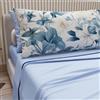 PETTI Artigiani Italiani - Lenzuola in Cotone con Federe in Stampa Digitale, Lenzuolo Una Piazza e Mezza Francese, Completo Letto Fantasia Floreale 30 Azzurro, 100% Made in Italy