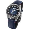 Vostok Europe 125A748 Rocket N1 Orologio automatico da uomo in acciaio inox con cinturino in pelle blu