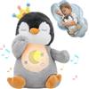 seOSTO Peluche Che Respira, Pinguino Peluche Con Luci E Musica, Pupazzo Che Tespira Scoperte Sensoriali,Regalo Neonato Accessori Utili