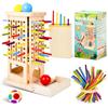 Qhpbuy Giochi Montessori in Legno per Bambini 3 4 5 6 Anni, Giocattoli Educativi 3 4 5 6 Anni Gioco di Dadi,Conteggio Giochi da Famiglie e Viaggio,Migliora Le Abilità Motorie Fini per Ragazzi Ragazze