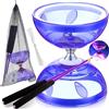 NEOVSUNY Diabolo LED con cuscinetti a sfera Diabolo Set Diabolo Glow in the Dark 4 colori luce per bambini adulti principianti professionale ruota libera circo giocoleria (viola)