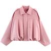 Generic Bomber Corto Alla Moda Donna Giubbotto Autunnale Donna Finta Pelle Scamosciata Con Cerniera Cappotto Casual Maniche Lunghe Giacca Elegante Comoda Versatile Stile Moderno Quotidiano (RD2, M)