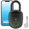 Prezlock Lucchetto intelligente per impronte digitali con chiave, lucchetto biometrico con app, adatto per esterni e pesanti, impermeabile IP65.