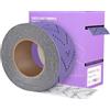 MOGRQAP Rotolo di Carta Abrasiva Grana 180, 70 mm x 12 m Rotolo di Fogli Abrasivi Multi-Hole Pre-Taglio Carta Vetrata Viola in Ceramica per Legno, Metallo, Levigatura Auto