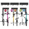 Sinoer Supporto da parete per 6 biciclette + 5 caschi, gancio per attrezzi regolabile per garage o casa, gancio verticale per bicicletta (larghezza interna: 90 mm) - 3 binari