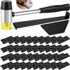 Qurxuanwe Kit da 43 Pezzi per Pavimento Laminato con 40 Distanziatori & Barra di Trazione, Robusto Blocco di Maschiatura, Martello in Gomma Doppia Faccia da 26cm, Set Strumenti Installazione per Pavimenti Legno