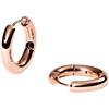 Purelei® Orecchini a cerchio piccoli Glamorous Creolen in acciaio inox con chiusura a cerniera, placcati in oro 14 carati, argento o rosa, diametro 21 mm, per look curato dell'orecchio, gioielli