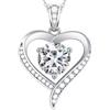 Kuladely Collana Donna 925 Argento Cuore con Moissanite da 1-3 Carati - Collane Regalo con Incisione 'I Love You' per Compleanno, Matrimonio, Anniversario, Gioielli Ideali per Moglie, Fidanzata, Madre, Sorella
