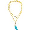 MARARDI Collana Donna [Diana Cuarzo] Italiano Charm Ceramica di Caltagirona - Catena di Pietre Lunghezza 80cm [Quarzo Citrino] Handmade Originali Eleganti per Tutti i Giorni e Occasioni Speciali