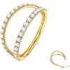 BodyBonita Doppio Piercing Naso Anello - Oro 316L Acciaio Chirurgico Septum Piercing Clicker 18G CZ Conch Jewellery Cartilagine Nostril Orecchino Naso Helix Rook Trago 8 mm