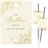 GEBETTER Etichette per Stelline Scintille Luminose Matrimonio, Cartoncini Biglietti per Scintilli Luminosi Nozze Sposi Taglio Torta Anniversario Fidanzamento Compleano Feste Decorazioni (100pz-Fiore)