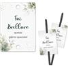 GEBETTER Etichette Scintille Luminose Matrimonio, Cartoncini per Stelline Scintillanti Stelle Filanti Matrimonio Nozze Sposi Taglio Torta Anniversario Compleano Decorazioni(100pz-Foglia Verde)