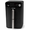 BLUNORD Friggitrice ad Aria 10 Litri con Doppio Cestello (5L+5L), 2 Griglie Incluse per 4 Pietanze, Airfryer XXL con 6 Programmi, Tecnologia Dual Zone, Display Touch, Senza Olio e Risparmio Energetico