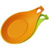 kwmobile Porta Cucchiaio in Silicone - Poggia Mestolo - Poggiamestolo Silicone - Porta Mestoli da Cucina - Set da 2 - Accessori Cucina - verde/arancione