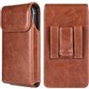 PWQYRQE Fondina Porta Cellulare da Cintura in Pelle Uomo, Sacchetto Clip da Cintura Uomo, Verticale Custodia da Cintura Pelle Uomo Borsello Borsa Marsupio Smartphone per Running Sportivo Viaggio Portafoglio