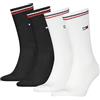 Tommy Hilfiger Crew, Calzini Unisex - Adulto, Bianco/Nero, 39-42