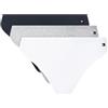 Tommy Hilfiger Donna Perizomi Confezione da 3 a Costine, Multicolore (Lt Grey Htr/Navy Rib/White), S