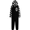 Get Trend Pile Tuta Intera Bambino Adolescenti, Accogliente Pigiama Intero Bambini Cappuccio con Design Calcio, Regalo Ragazzo (9-10 Anni, Nero/Verde Calcio)