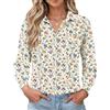 IECCP Camicia da donna a maniche lunghe slim aderente formale abbottonata camicie elasticizzate senza pieghe camicetta da lavoro Executive Office Casual Top da donna 2025, Fiore Colorato Albicocca, M