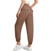 GRECERELLE Pantaloni cargo casual da donna, estivi, da trekking, con elastico in vita, con polsini alle caviglie e 6 tasche, ideali per abbigliamento da esterno, Caff, XL