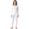 BEEYANOPAL Completo Intimo Termico Donna Invernale a Maniche Lunghe con Interno in Pile, Leggero, Elastico e Traspirante per Casa o Sport (Bianco, S)