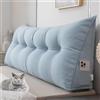 Generic Cuscino triangolare per testiera letto matrimoniale XL, per dormitorio, queen size, cuscini a cuneo con fodera rimovibile, cuscino cilindrico con schienale triangolare (azzurro, 150 cm)