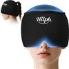 Hilph Maschera rinfrescante per emicrania, per mal di testa, per emicrania a 360°, per mal di testa, occhi gonfi, seni, nero