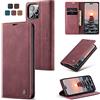 owlhold Cover iPhone 14 Pro Max Custodia iPhone 14 Pro Max Magnetica Portafoglio Flip[Antiurtoo][Cavalletto][Carta Fessura] Cover Pelle per iPhone 14 Pro Max - Vino Rosso