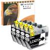 D&C LC421 LC421XL Cartucce d'inchiostro Value Pack compatibili con Brother LC 421, adatte per Brother MFC-J1010DW, DCP-J1050DW, DCP-J1140DW, DCP-J1800DW (Nero, Pack da 4)
