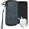 kwmobile Custodia in Neoprene con Zip per Smartphone M - 5,5 - Astuccio Portacellulare a Sacchetto con Cerniera - Borsa in deep ocean/nero