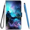TOUCASA Cover per Moto G8 Power,Flip Caso Custodia [Creativo Dipinto] PU Pelle Portafoglio Unico Sottile Funzione TPU Antiurto Flip Cover a Libro per Motorola Moto G8 Power (Nuvole Colorate)