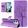 Dcjlbo Cover per Xiaomi Redmi 15C 4G/5G Custodia Antiurto-Viola | Portafoglio con Pellicola Vetro Temperato Porta Carte Disegni Supporto,Leggera a Libro Pelle Flip,Antiscivolo Libretto Case