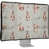 kwmobile Custodia Monitor Compatibile con 27-28 Monitor Monitor - Copri Schermo PC - Copertura Antipolvere PC in Lino - Conigli e Fiori