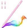 MoKo Penna per iPad (A16) 11a 10a 9a Gen, Penna Stilo per 2018-2026 Apple iPad 11-6, Mini 7-5, Air M3/M2 11/13/5/4/3, Pro M4 13/12.9/11 Sensibilità di inclinazione,Ricarica Rapida USB-C, Rosa