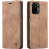 owlhold Cover Xiaomi Redmi Note 10 4G (Non per 5G) Custodia Redmi Note 10S Portafoglio Flip[Antiurtoo][Cavalletto][Carta Fessura] Cover Pelle per Redmi Note 10 4G/Note 10S/POCO M5S 4G -Marrone