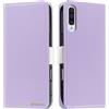 Butnyeoe Cover per Samsung Galaxy A50/A30S Case,Custodia Samsung A50S Libro,Trama Litchi PU Pelle Protettiva Portafoglio Flip/Folio Wallet Case Con Slot per Schede e Magnetica Supporto,Viola Chiaro