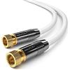deleyCON 15m Cavo Antenna SAT Coassiale per DVB-S/S2 4K Ultra HD Full HD 1080p HDTV - 2x Connettori F in Metallo - Bianco