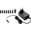 Poppstar Alimentatore Universale CA CC 12 V 3A 50/60Hz con set di 8 adattatori (3000mA, 5,5/2,5mm), cavo da 150 cm