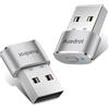Auedrot Mouse Jiggler Mover USB non rilevabile con 2 modalità Jiggle, senza driver, Plug & Play, mantiene sveglio computer/laptop, argento, 2 pezzi